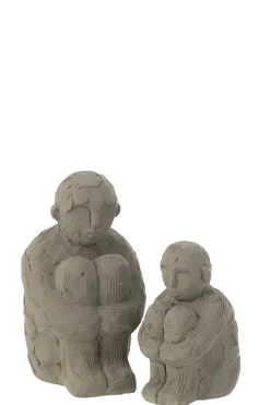 PARIS PRIX - Statuette déco "personnage assis" 25cm gris
