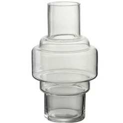 PARIS PRIX - Vase design en verre "rino" 25cm transparent