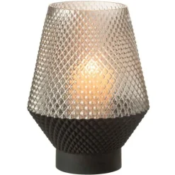 PARIS PRIX - Vase design en verre "vuoto" 27cm gris