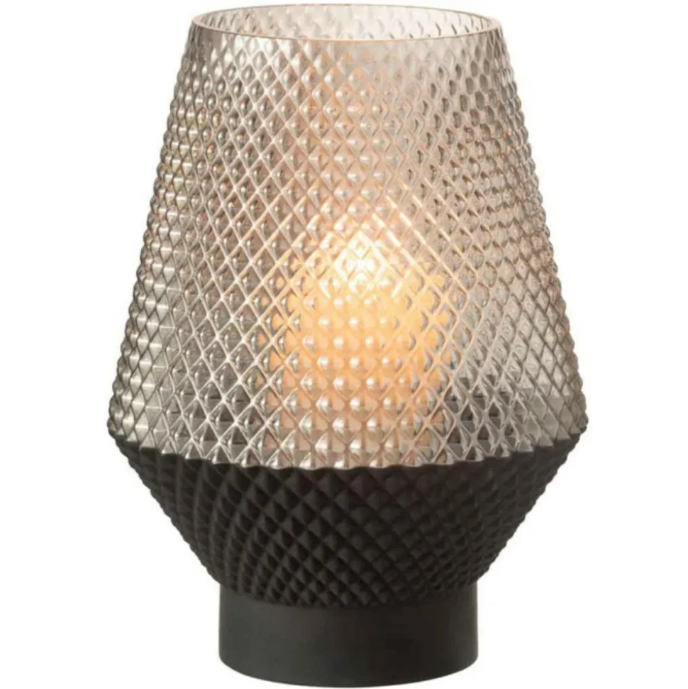 PARIS PRIX - Vase design en verre "vuoto" 27cm gris