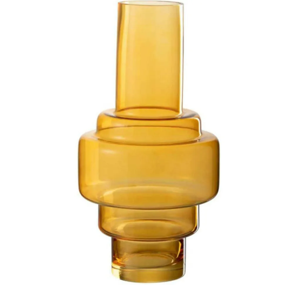 PARIS PRIX - Vase design en verre "rino" 35cm ocre
