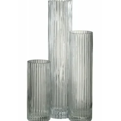 PARIS PRIX - Vase design "lignes verre" 40cm transparent