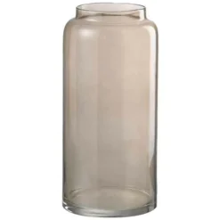 PARIS PRIX - Vase design "long droit" 40cm marron ambre