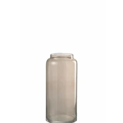 PARIS PRIX - Vase design "long droit" 40cm marron ambre