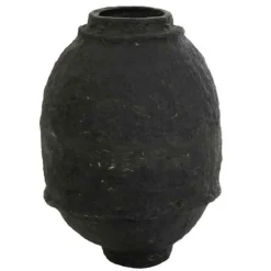 PARIS PRIX - Vase design "papier mâché" 60cm noir