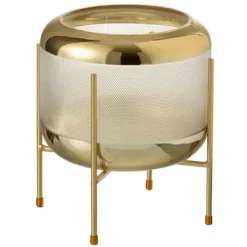 PARIS PRIX - Vase design "sucomba" 22cm transparent & or