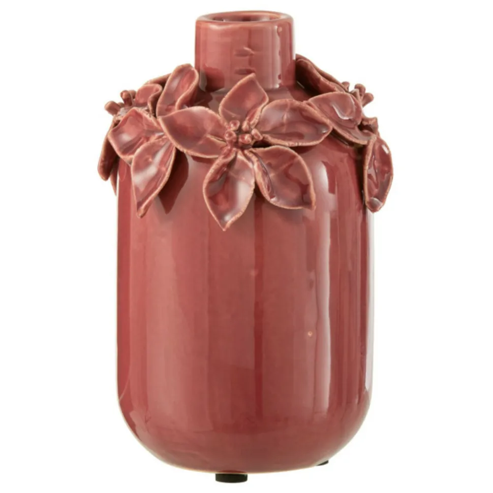 PARIS PRIX - Vase en céramique design "flora" 15cm rose