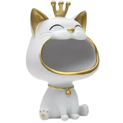 PARIS PRIX - Vide-poche statue "chat" 25cm blanc