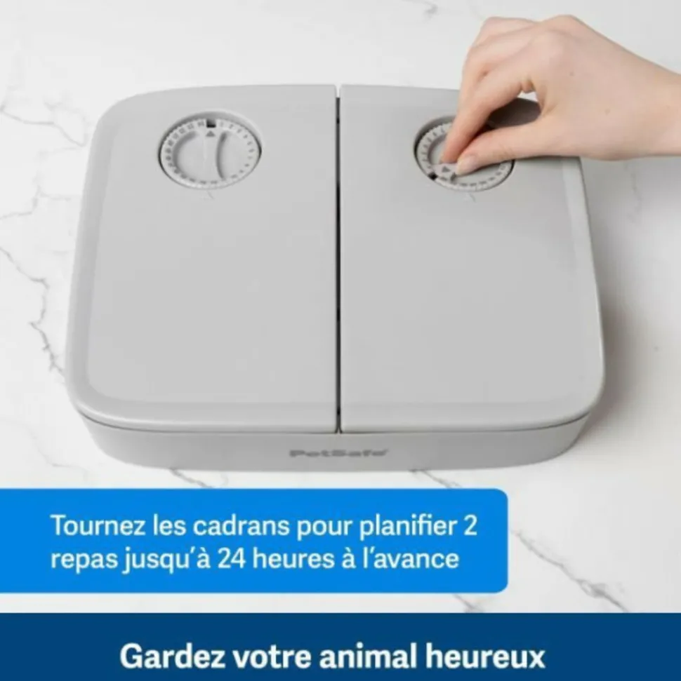 PETSAFE - Distributeur automatique - petsafe - 2 repas - plastique sans bpa - 300g capacité - minuterie réglable