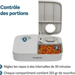 PETSAFE - Distributeur automatique - petsafe - 2 repas - plastique sans bpa - 300g capacité - minuterie réglable