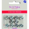 PIC ET MALICE - Boutons pression sans nickel x12, coloris métal - 5mm