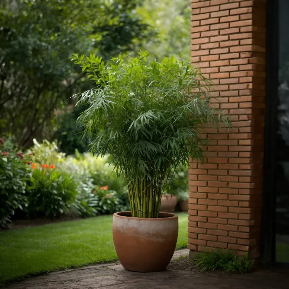 PLANT IN A BOX - Bambou non-traçant - set de 6 - fargesia rufa - hauteur 25-40cm - ⌀13cm