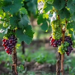 PLANT IN A BOX - Vigne à raisin - set de 2 - vitis ‘himrod’, vitis ‘vanessa’ - h60-75cm - ⌀21cm