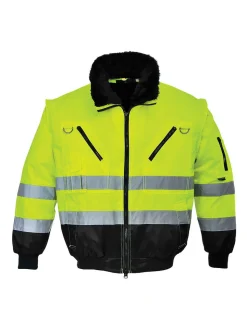 PORTWEST - Blouson pilote 3 en 1 haute visibilité couleur : jaune/noir taille s - portwest