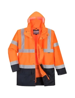 PORTWEST - Parka 5 en 1 essentiel bicolore couleur : orange/marine taille 5xl - portwest