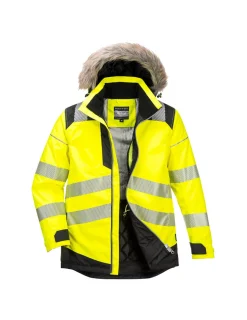 PORTWEST - Parka d'hiver haute visibilité pw3 - taille 4xl - jaune/noir - portwest