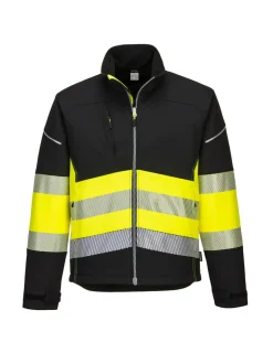 PORTWEST - Veste softshell pw3 haute visibilité classe 1 couleur : noir/jaune taille l - portwest