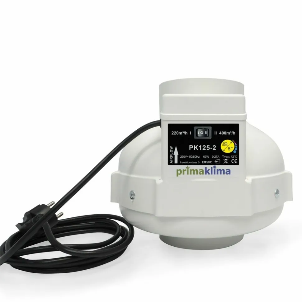 PRIMA KLIMA - Extracteur 2 vitesses 220 et 400m3/h - 125mm
