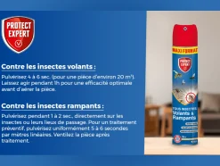 PROTECT EXPERT - Anti insectes volants & rampants - action choc & rapide - intérieur & extérieur - 750ml