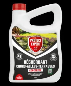 PROTECT EXPERT - Protect expert désherbant concentré - cours allées terrasses - effets visibles sous 3h - 2,5l - jusqu鈥² traités procour25n