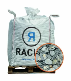 RACINE - Paillage minéral ardoise grise calibre 40/70mm, big bag 500 l - pro435