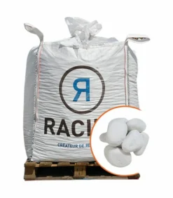 RACINE - Paillage minéral galet marbre blanc carrare 40-60mm, big bag 500 kg - f-pai010