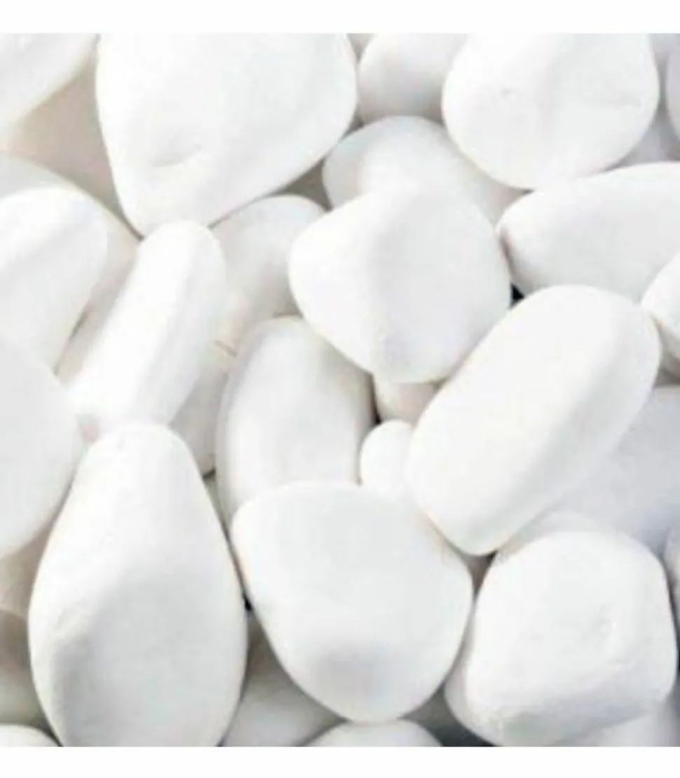 RACINE - Paillage minéral galet marbre blanc carrare 25-40mm, big bag 500 kg - f-pai007