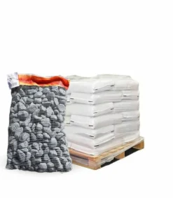 RACINE - Paillage minéral galet marbre noir 40-60mm, 10 filets de 20kg - f-pai069-10x20