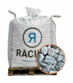 RACINE - Paillage minéral galet marbre ice blue 25-40mm, big bag 500 kg - f-pai012