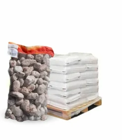 RACINE - Paillage minéral galet marbre rouge 40-60mm, 10 sacs de 20kg - f-pai071-10x20