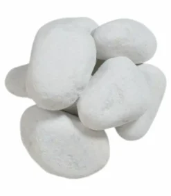 RACINE - Paillage minéral galet marbre blanc carrare 40-60mm, 10 sacs 25 kg - f-pai011-10x25