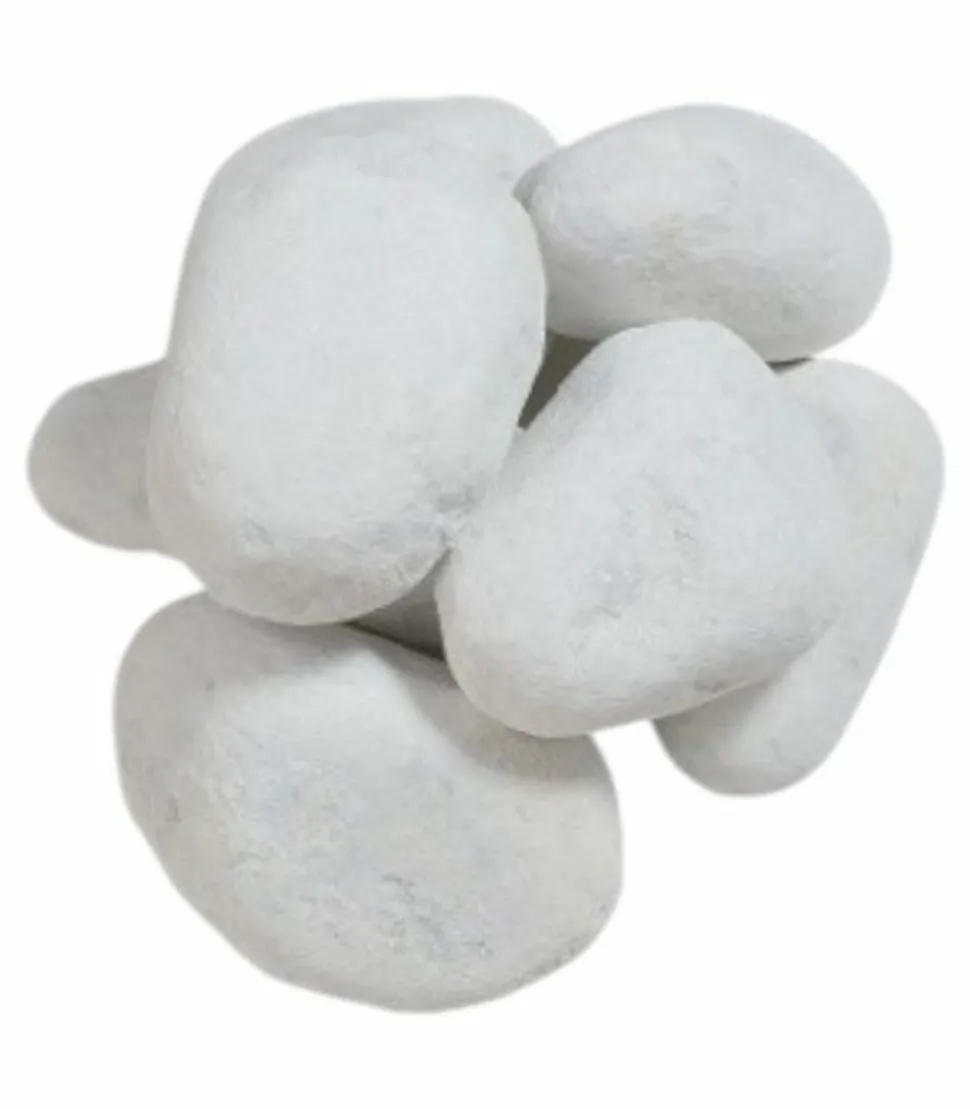 RACINE - Paillage minéral galet marbre blanc carrare 40-60mm, 10 sacs 25 kg - f-pai011-10x25