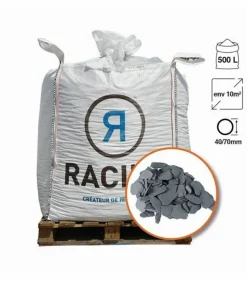 RACINE - Paillage naturel ardoise grise 10-40 big bag 500 litres pour 10m2 - pro435-bb500