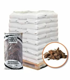 RACINE - Paillage végétal biodégradable en écorces de pin maritime 42 sacs 50 l pour 50m2