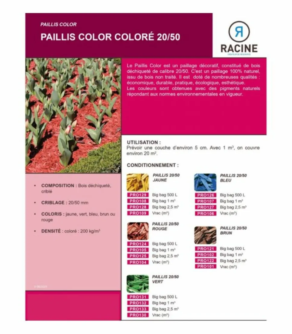 RACINE - Paillis color brun 20/50mm,big bag de 1 m3 - pro102