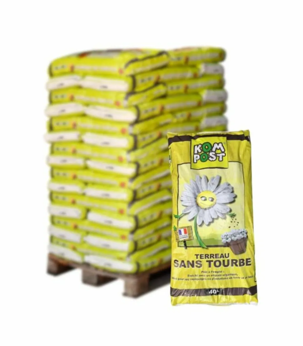 RACINE - Terreau sans tourbe prêt à l'emploi, 57 sacs de 40 l - kom27-57x40