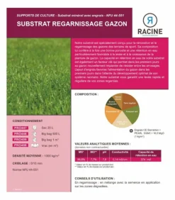 RACINE - Terreau substrat pour regarnissage gazon pour sol sportif big bag 1 m3