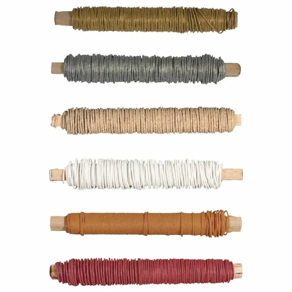 RAYHER - 6 bobines de fil de papier floral 20 m