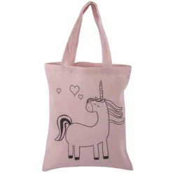 RAYHER - 2 sacs en coton rose 25 x 20 cm - licorne