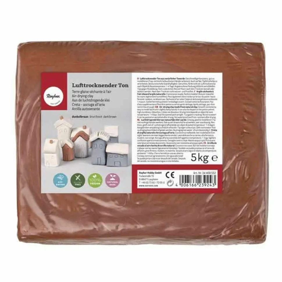 RAYHER - Argile séchant à l'air de 5 kg couleur brun foncé