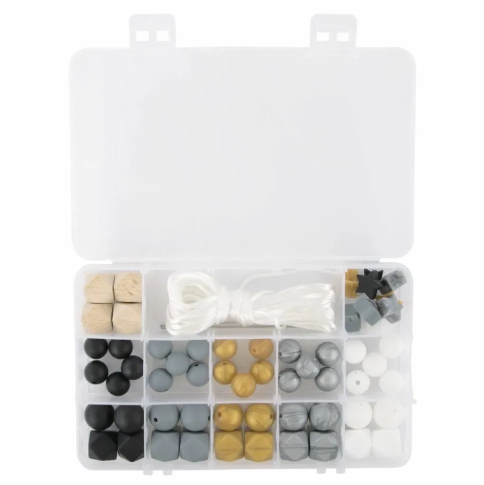RAYHER - Coffret de perles en silicone - doré et argenté