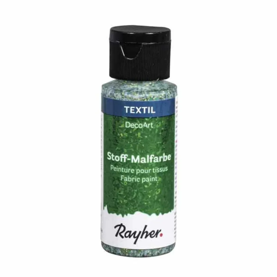 RAYHER - Peinture pour tissus extrême paillettes 59 ml - vert