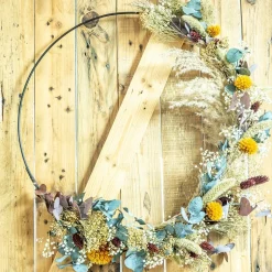 RECONCILIATION VEGETALE - Couronne murale de fleurs séchées hector d50cm