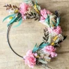 RECONCILIATION VEGETALE - Couronne murale de fleurs séchées honorine d30cm