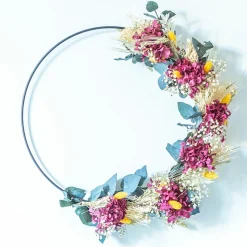 RECONCILIATION VEGETALE - Couronne murale de fleurs séchées heloïse d30cm