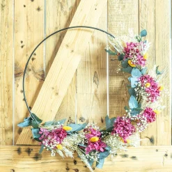 RECONCILIATION VEGETALE - Couronne murale de fleurs séchées heloïse d30cm