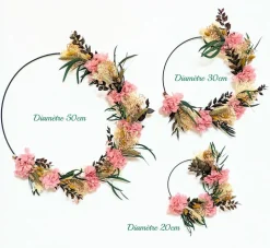 RECONCILIATION VEGETALE - Couronne murale de fleurs séchées honorine d20cm