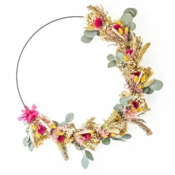 RECONCILIATION VEGETALE - Couronne murale de fleurs séchées hermione d50cm