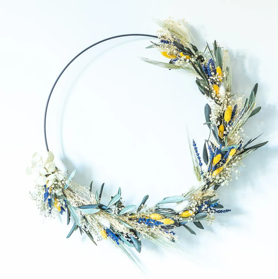 RECONCILIATION VEGETALE - Couronne murale de fleurs séchées hugo d50