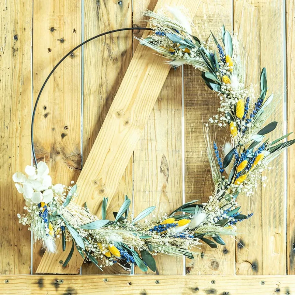 RECONCILIATION VEGETALE - Couronne murale de fleurs séchées hugo d50